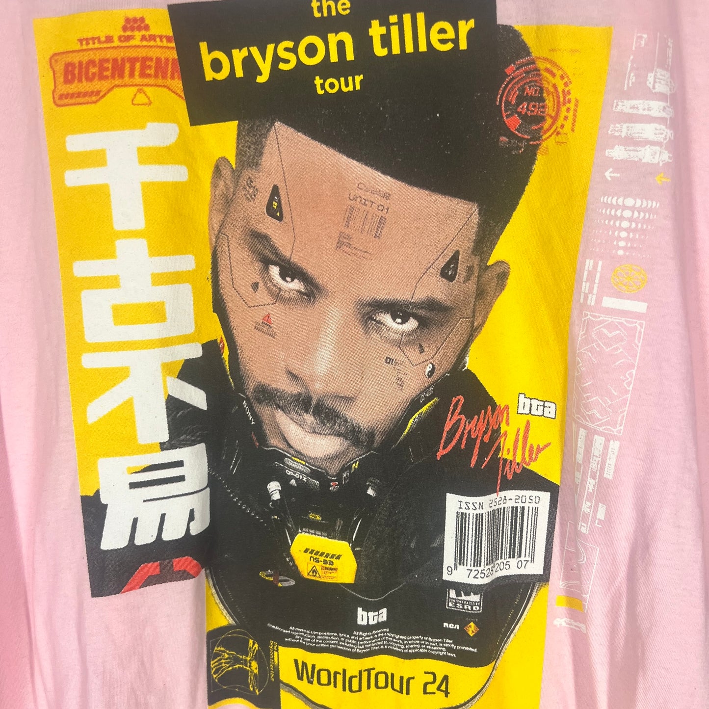 Close‑up of front graphic: Bryson Tiller portrait with yellow/black magazine‑style layout