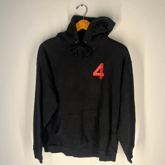 Front view of 4Hunnid “Good Sex No Stress” hoodie (black, Large)
