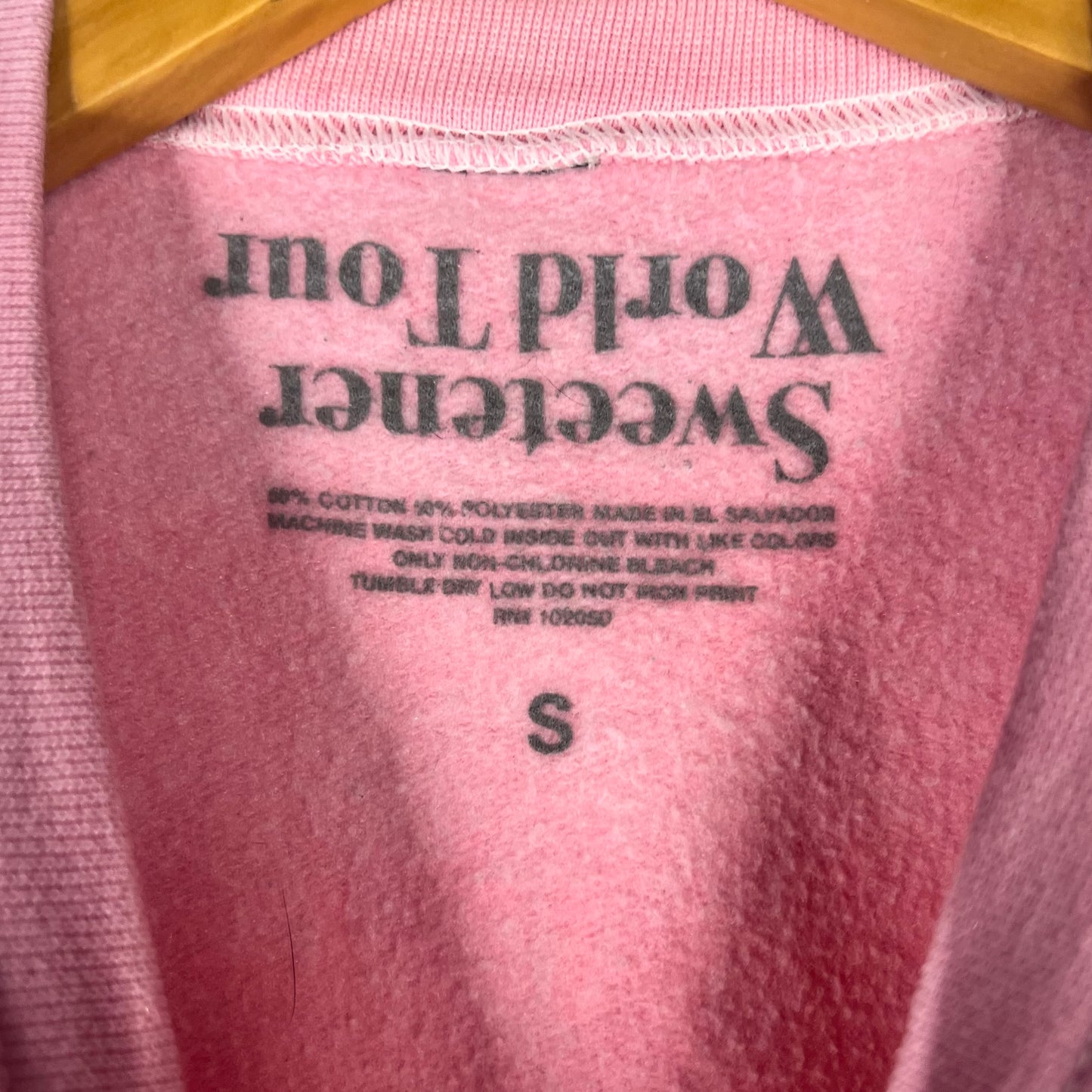 Printed Sweetener World Tour neck label, size S