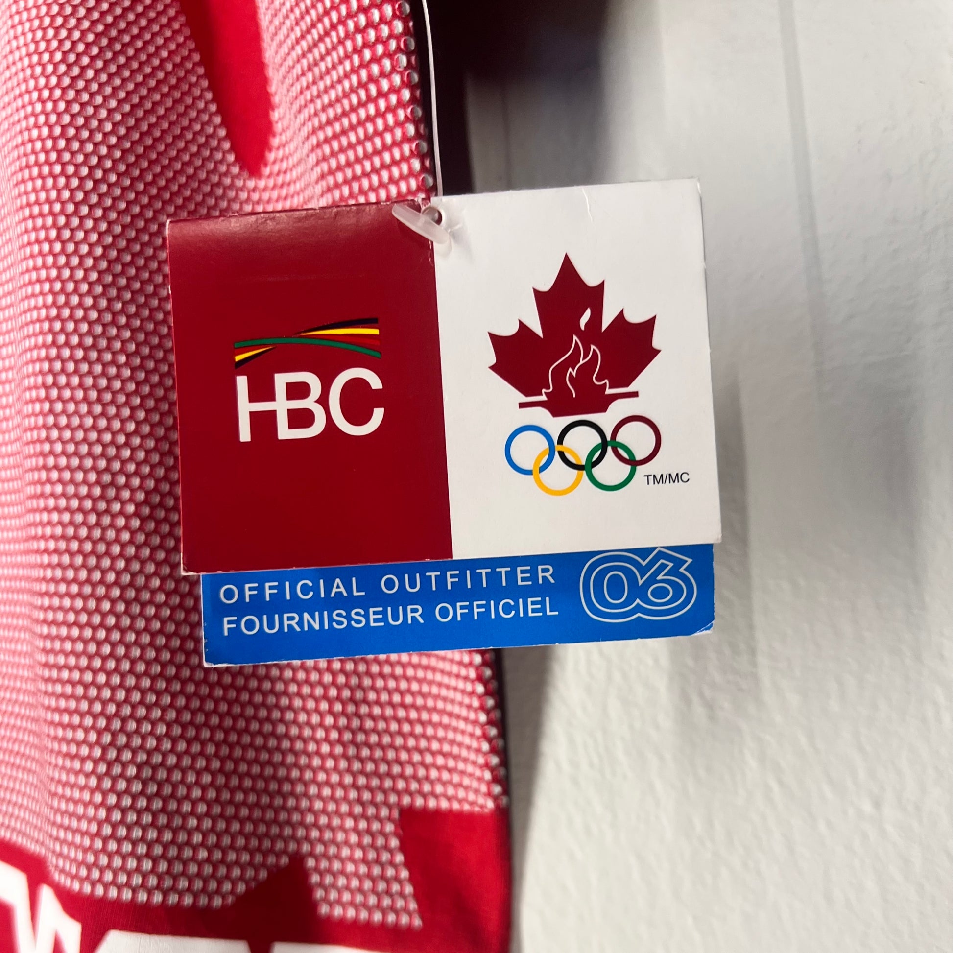 Original hangtag with HBC branding and Canadian Olympic Team logo
