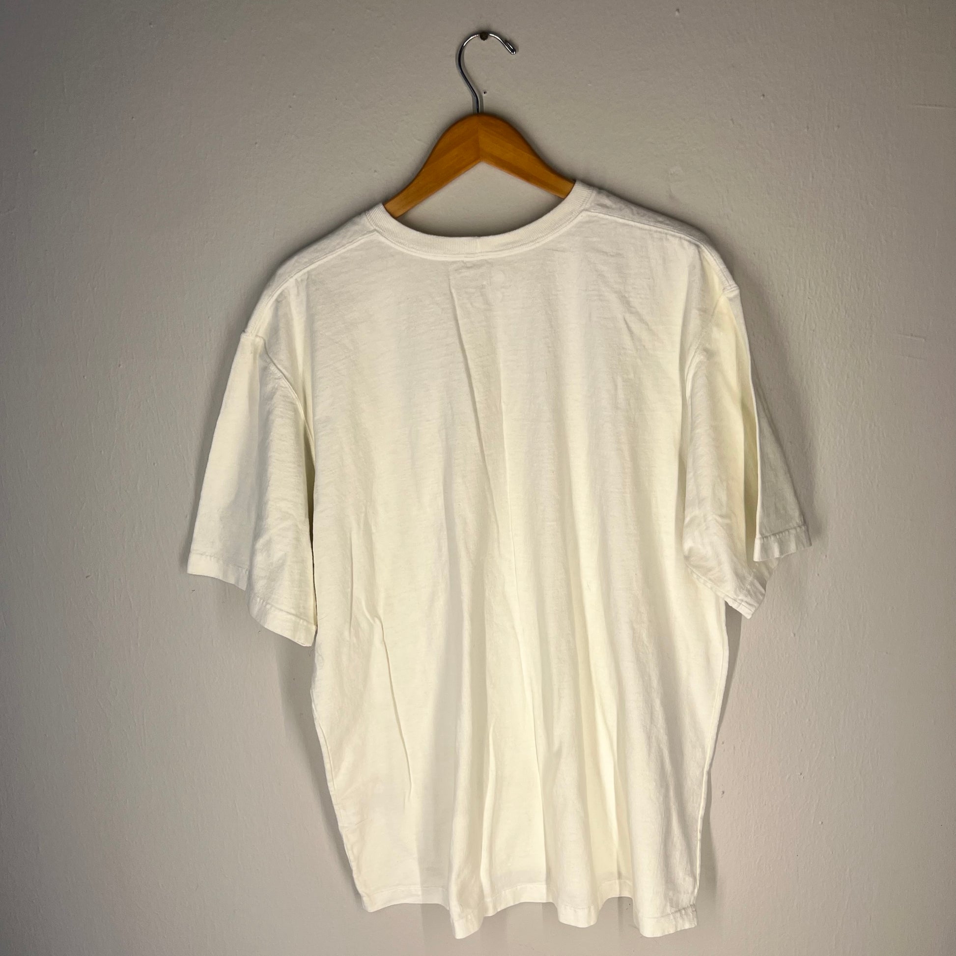 Back view of white Carhartt pocket T-shirt plain with no graphic