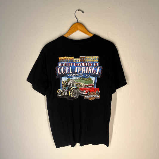 Back graphic featuring Cool Springs dealership, bike, and red truck