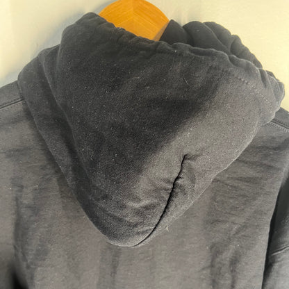 Close-up of hoodie and stitching detail
