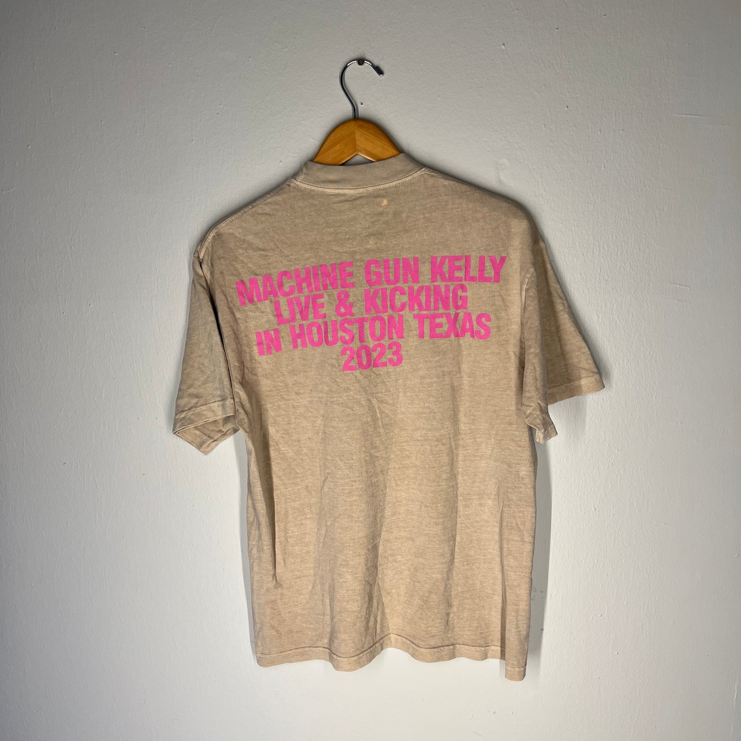 Back of tee with Machine Gun Kelly Live in Houston text