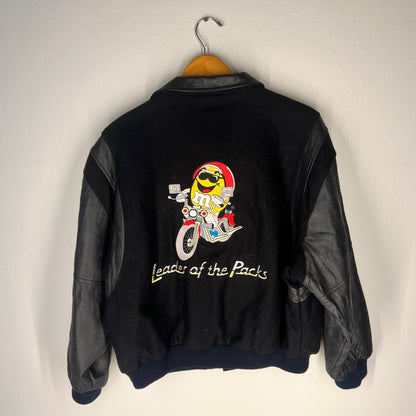 Back view with large “Leader of the Packs” motorcycle embroidery