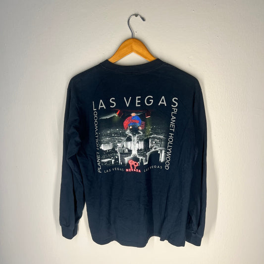 Back view of tee featuring full Las Vegas skyline graphic.