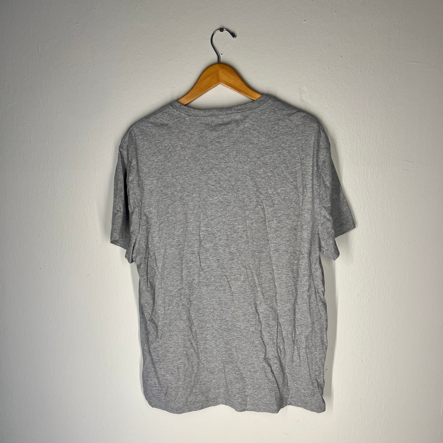 Back of grey Polo Bear tee, plain with no print